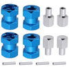 4-Pack Hobbypark 12Mm Wheel Hex Drive Hubs Combiner Coupler Aluminum 15Mm Offset Extension For 1/10 Rc Crawler Car Parts (Blue)