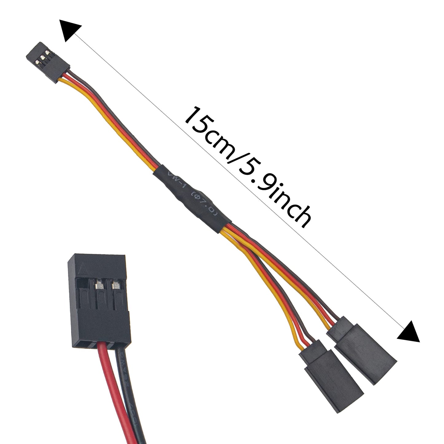 2Pack 8LED 8mm 2Red,8mm 2White & 5mm 4Yellow RC Car LED Light Headlights Taillight Lighting with JR Y Cable Compatible with Trax