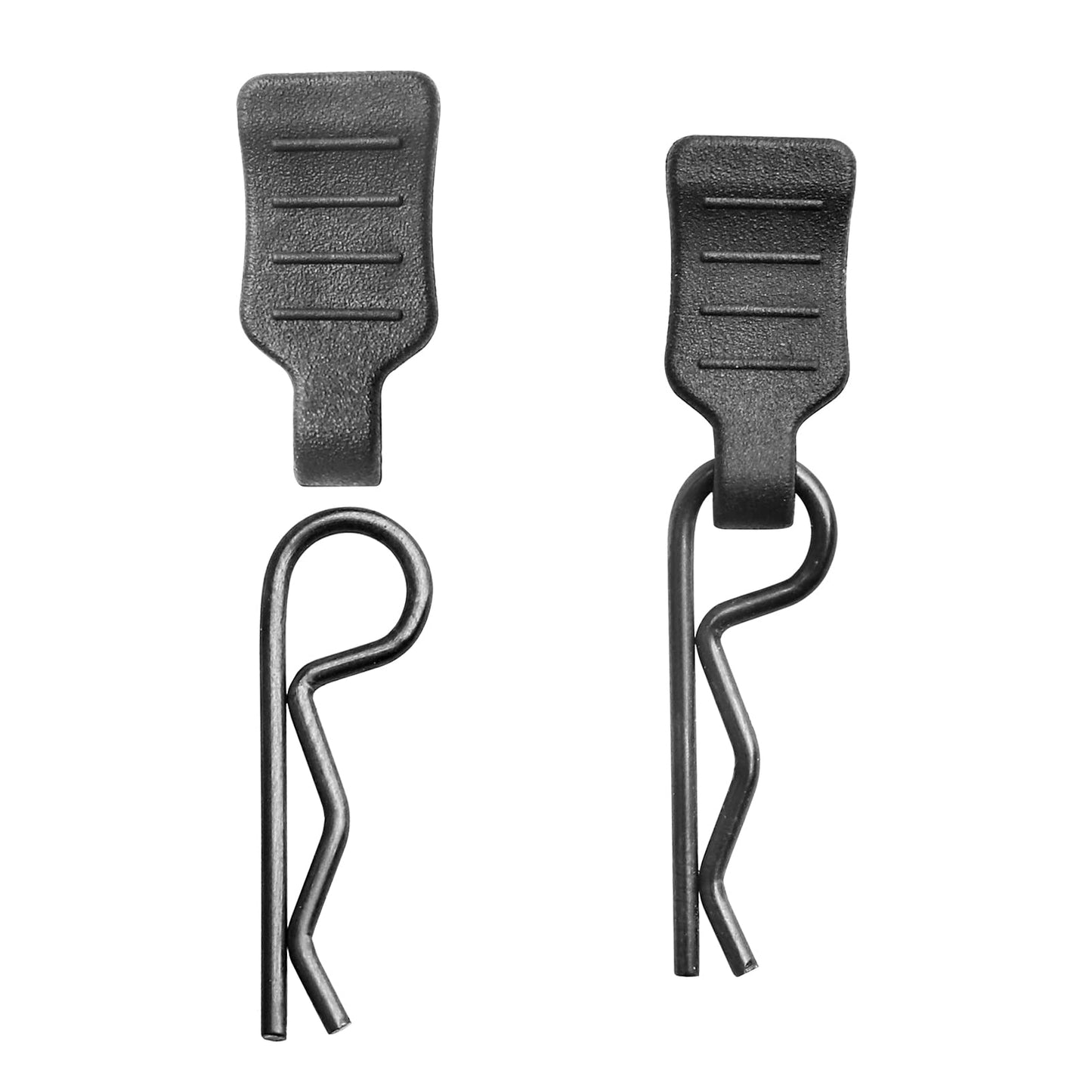HobbyPark 50pcs Universal 1/16 1/18 SCX24 RC Body Clips with Pull Tabs Black RC Car R Pins Small for Traxxas TRX4M RC Vehicles T