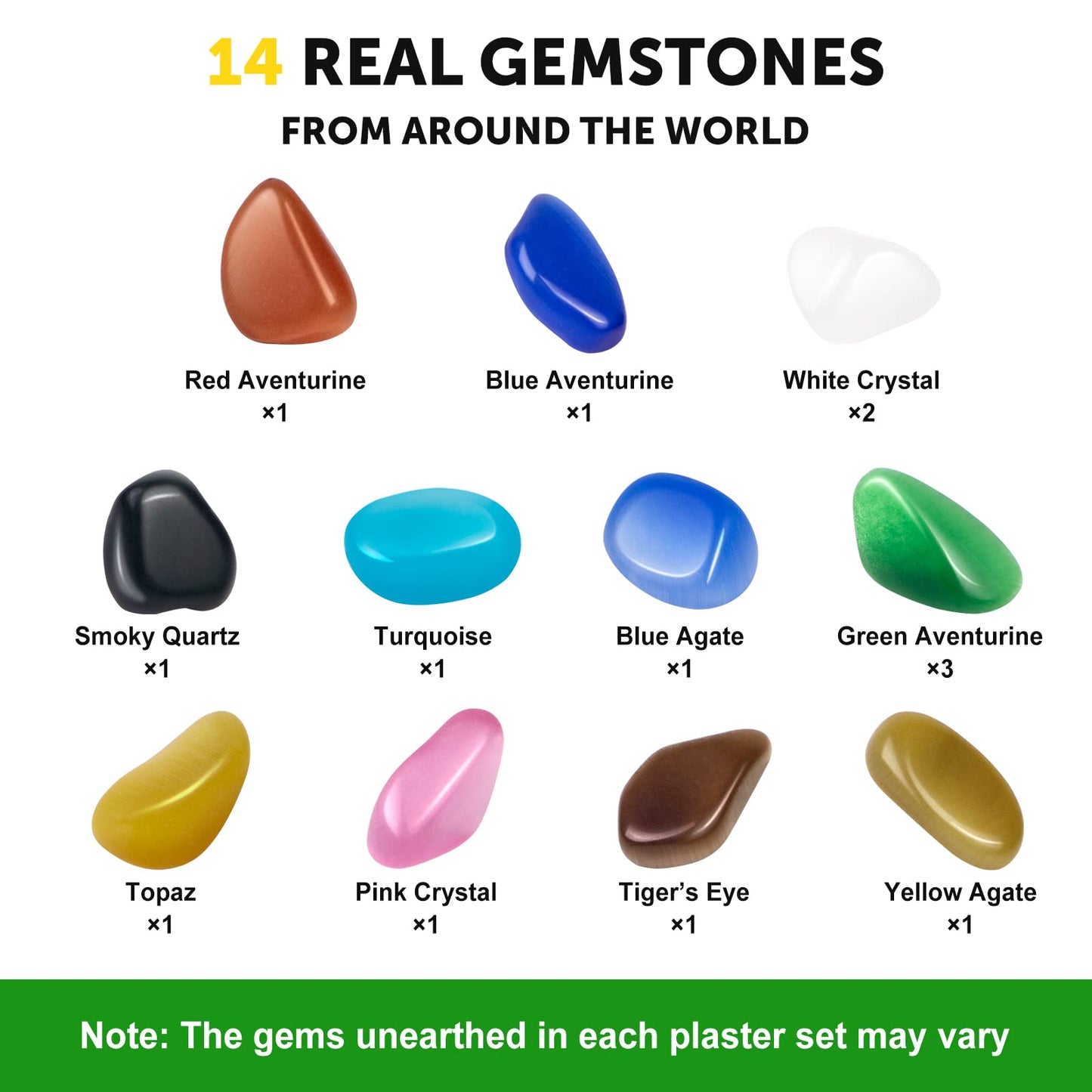 Gemstone Gem Dig Kit, Crystals Digging Set, Educational Diy Toys Science Kit-Dig Up Unique Real Gemstone, Geology Archaeology Gi