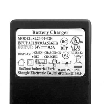 jiaruixin 24V B-Type Plug Charger for Gravedigger Monster Truck & Yamaha Grizzly - Large, Black