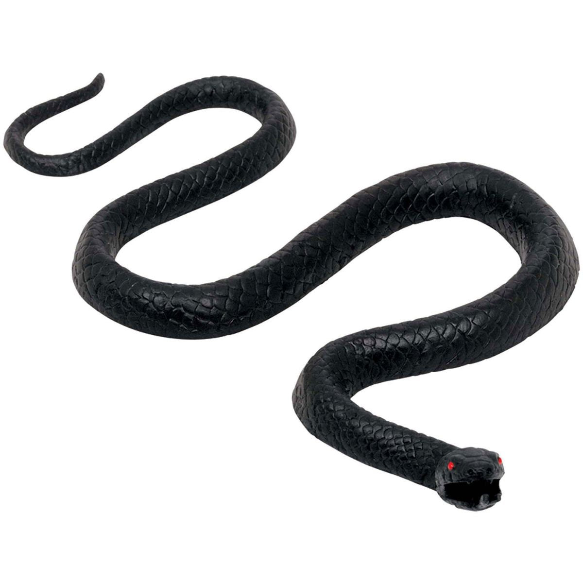 Realistic Black Small Rubber Snake - 9.5' X 5' (Pack Of 1) - Perfect For Pranks, Props, Or Decor