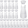 40 Pcs Kids Apron Chef Hat Set Boys Girls Aprons Chef Apron Hats Bulk for Cooking Painting Children's Bib Apron 7-13 Years (Whit
