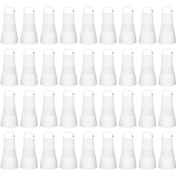 Bouboni 36 Pack Kids Apron Bulk With 2 Pockets Adjustable Chef Art Apron Kids Painting Aprons For Cooking Baking Painting Crafti