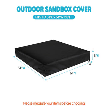 Fizentia Sand Box Cover,500D Waterproof Sandbox Cover,Heavy Duty Outdoor Cover Fits 61'' L X 61'' W Sand Box With Lid,Wooden Or