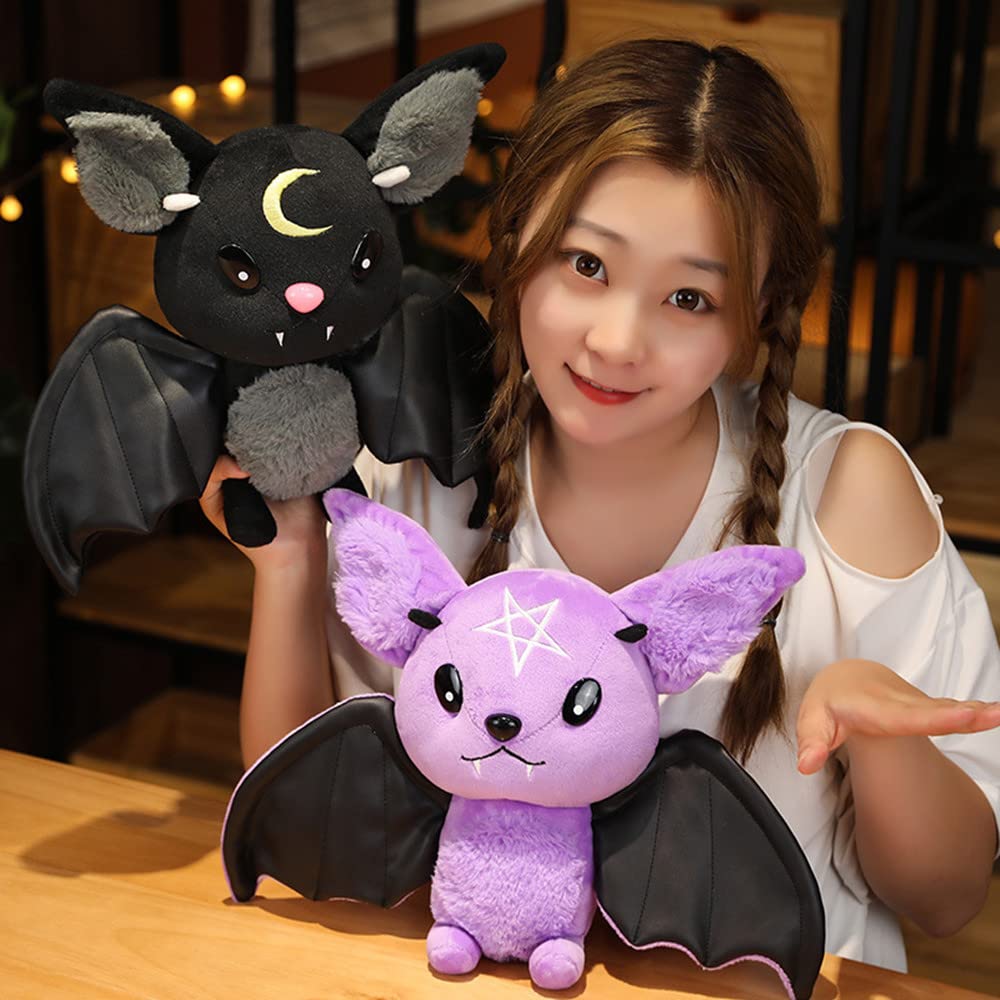 Natureman Bat Plush Stuffed Animal Toy, Soft Huggable Doll For Kids, Halloween & Christmas Gift (Purple, 11.8Inch)