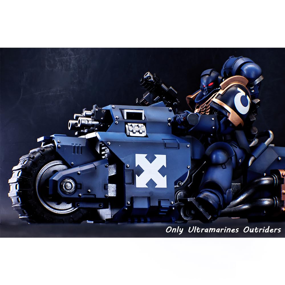 Yizrio Joytoy Warhammer 40K Action Figure 1:18 Ultramarines Motorcycle Outriders Vehicle Model Toy Matching