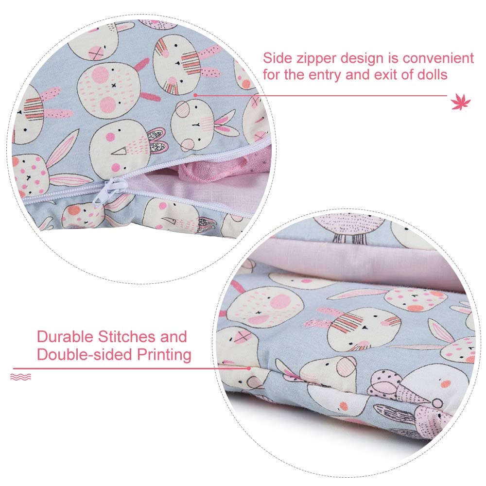 Rakki Dolli Baby Doll Sleeping Bag Dolls Sweet Dream Bags Rabbit Cartoon Sleepover Bag With Side Zipper 002