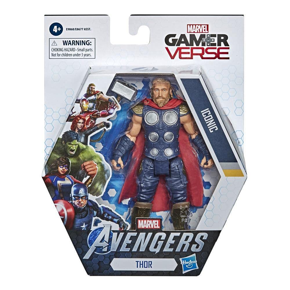 Hasbro Marvel Gamerverse 6-inch Thor Action Figure Toy Iconic protective covering Skin Ages 4 and Up