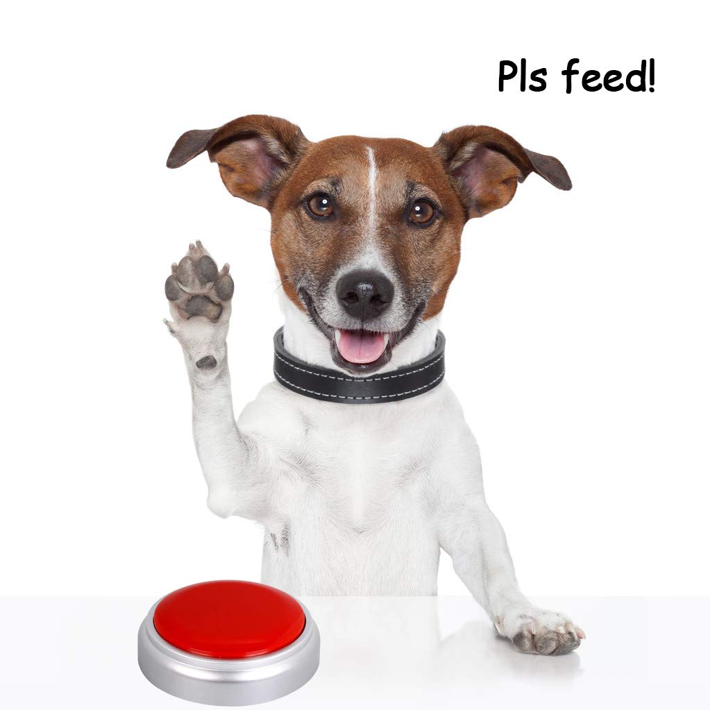 Cover 30 Seconds Answer Buzzers Recordable Talking Button Easy Button Record Button Toy Gift Answer Buzzers (Red+Silver)