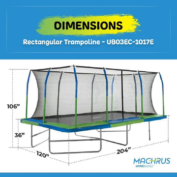 Upper Bounce Rectangle Trampoline Set with enhanced Top-Ring Enclosure System - Outdoor Gymnastics Trampoline for Kids & mature-themeds - Supports up to 500 lbs