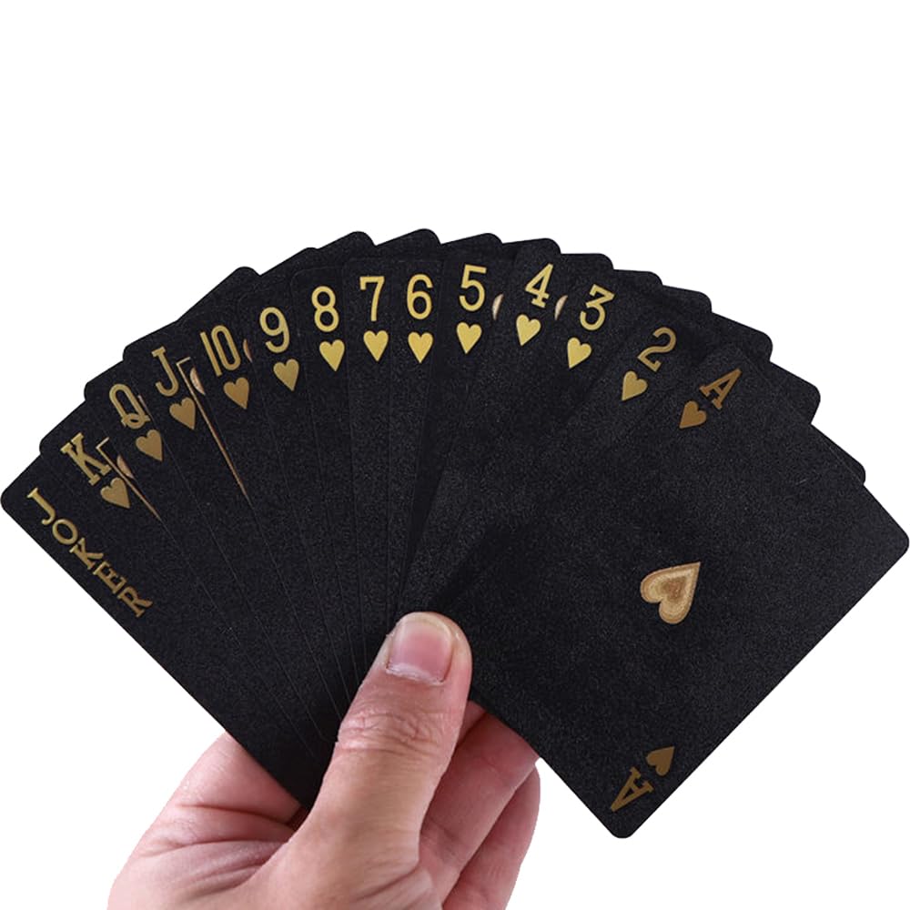 2 Decks Waterproof Playing Cards Plastic Poker Cards, Foil Poker Cards Novelty Poker Cards Waterproof Deck Of Cards Tricks Tool