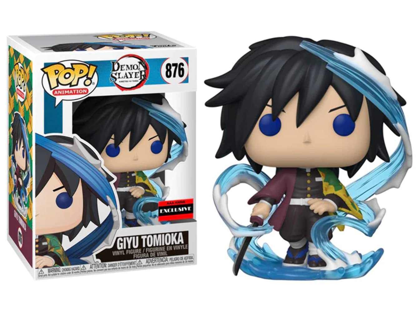 POP Demon Slayer - Giyu Tomioka Funko (AAA Anime limited availability) Vinyl Figure (Bundled with Compatible Box Protector Case) Multicolor 3.75 inches
