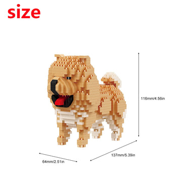 Larcele Micro Building Blocks Animal Set, Diy Mini 3D Building Toy Bricks,768 Pieces Kljm-05(Chow)