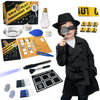 UNGLINGA Spy Kit for Kids - Detective Outfit with Fingerprint Toys, Black, Size 140, Ideal for 5-11 Year Olds, Educational Role Play Costume