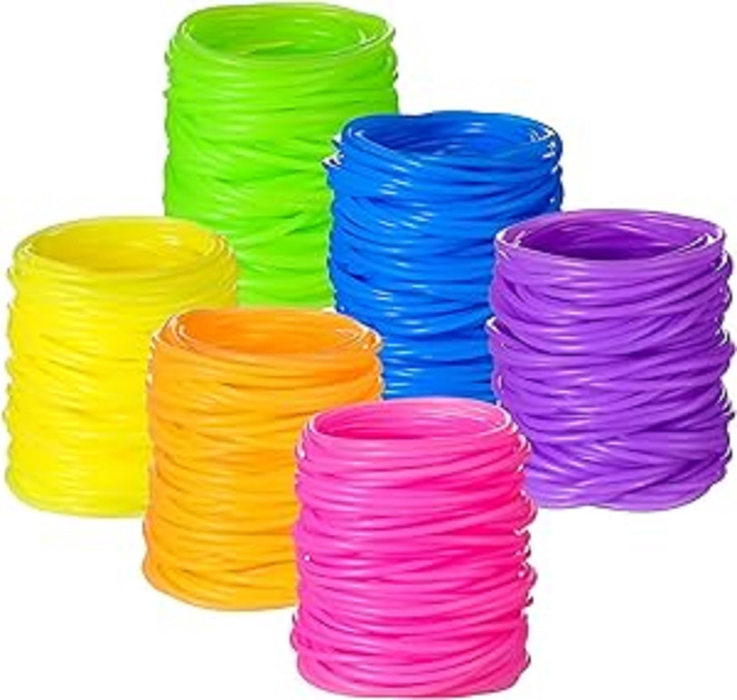 Sratte Jelly Bracelets Bulk Rainbow Glow Bracelets Multicolor Silicone Bracelet 80s Accessories Bracelets Neon Bracelets Glow in