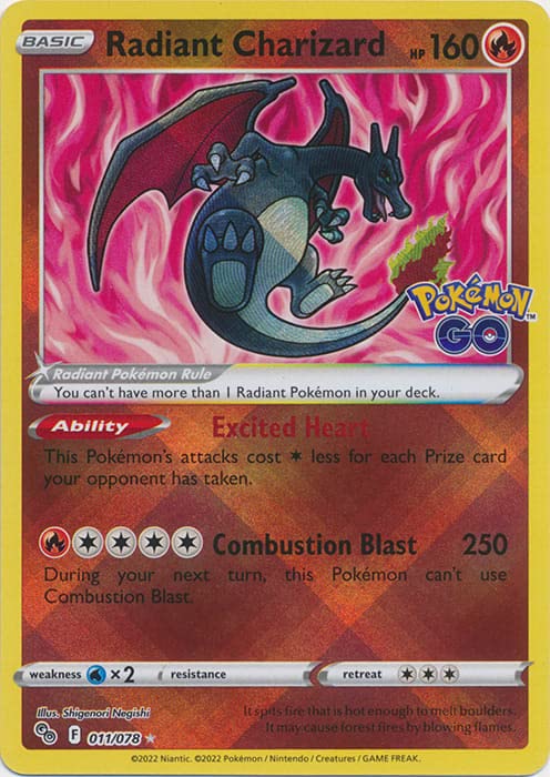 Pokemon Radiant Charizard Shiny Card - 011/078 - Multicoloured - Collectible Trading Card