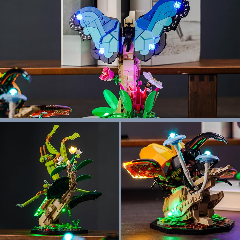Brickbling Led Light Compatible With Lego 21342 The Insect Collection, Creative Lighting Kit, Cool For Display (Lights Only, No Model)