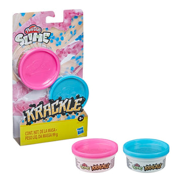 Play-Doh Krackle Slime Pink & Light Orange 2 Pack of Slime Compound with Beads for Kids 3 Years & Up