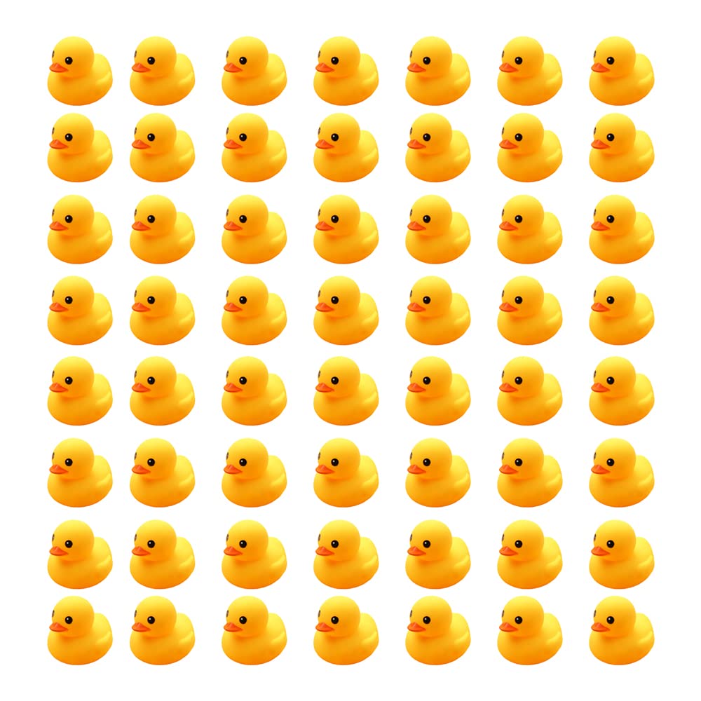 50Pcs Super Mini Rubber Duck Bath Duck Toys For Toddlers Boys Girls,Squeak And Float Rubber Ducks In Bulk Baby Shower Duck Decorations Party Favors (1.6'')
