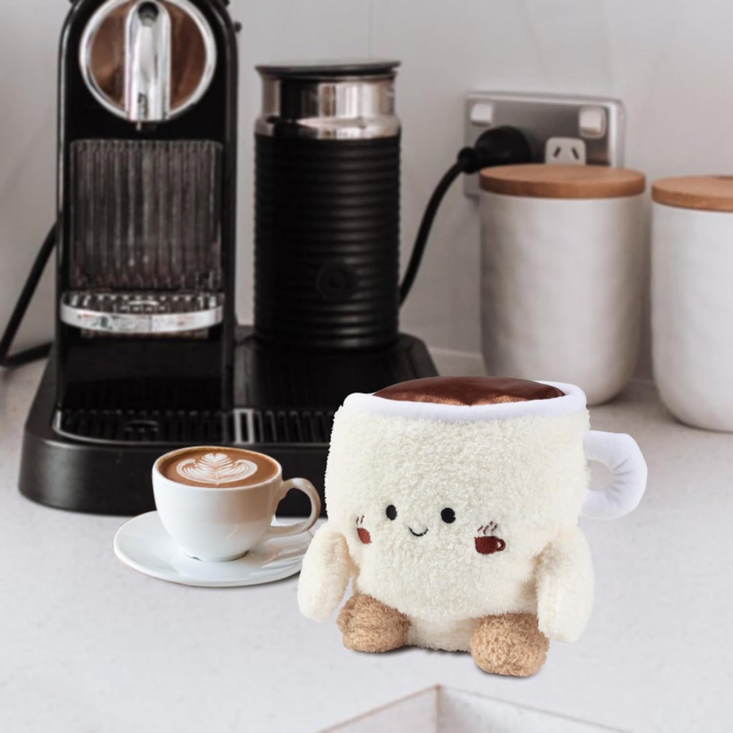 BumBumz 7.5 Inch Coffee Pot & Mug Plush Toy Set - Weighted Sensory, Soft & Cute - Officially Licensed, Perfect Gift for Kids