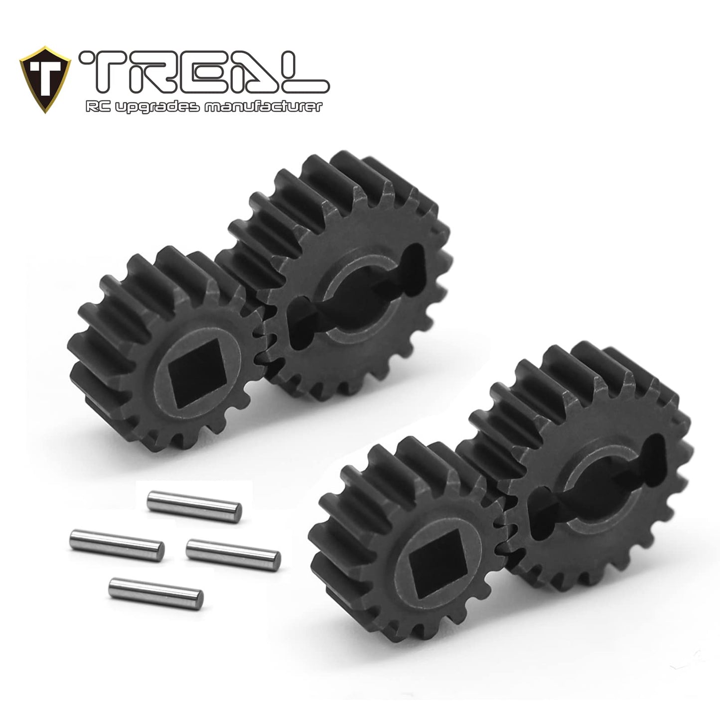 Treal Scx10 Iii/Capra Overdrive Portal Gears Harden Steel Gears Compatible With Axial 1/10 Scx10 3 Capra (15T/20T),Overdrive 43%