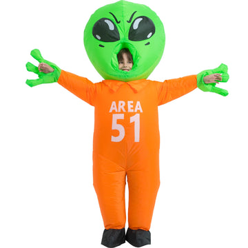 Rquxmt Inflatable Alien Costume,Inflatable Costumes For Kids,Blow Up Costume,Halloween Costumes For Boys Girls (4-5Yrs)
