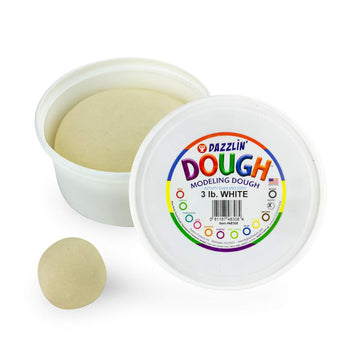 Hygloss Play Modeling Dough - 3Lb. - Easter Basket Stuffer - Unscented Dough - Safe & Non-Toxic For Kids Arts & Crafts - Party Favors - Classroom Supplies, White