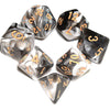Transparent Black Mix White DND Dice Set for Board Game
