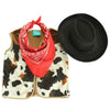 Making Believe Kids Western Rodeo Cowboy Or Cowgirl Classic Costume Set - Vest, Black Hat, Bandanna, Size 4-6