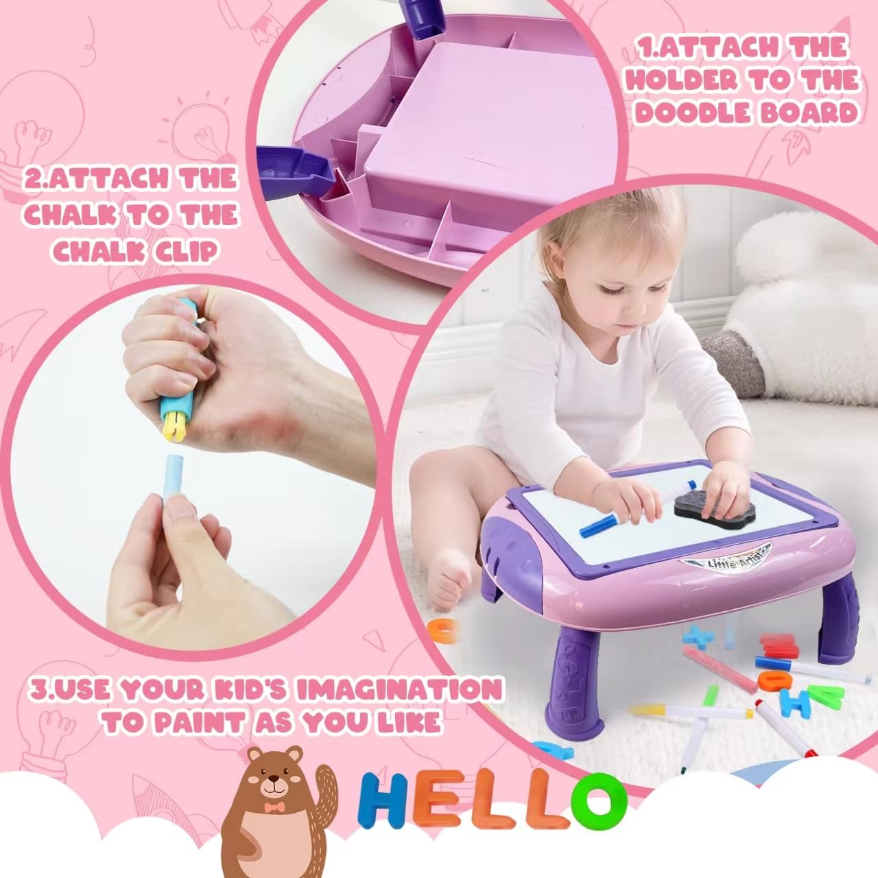 Cokzer Toys For 1-3 Year Old Girls, Toddler Girl Toys With Magnetic Letters And Numbers, Learning And Educational Toys For 1 2 3