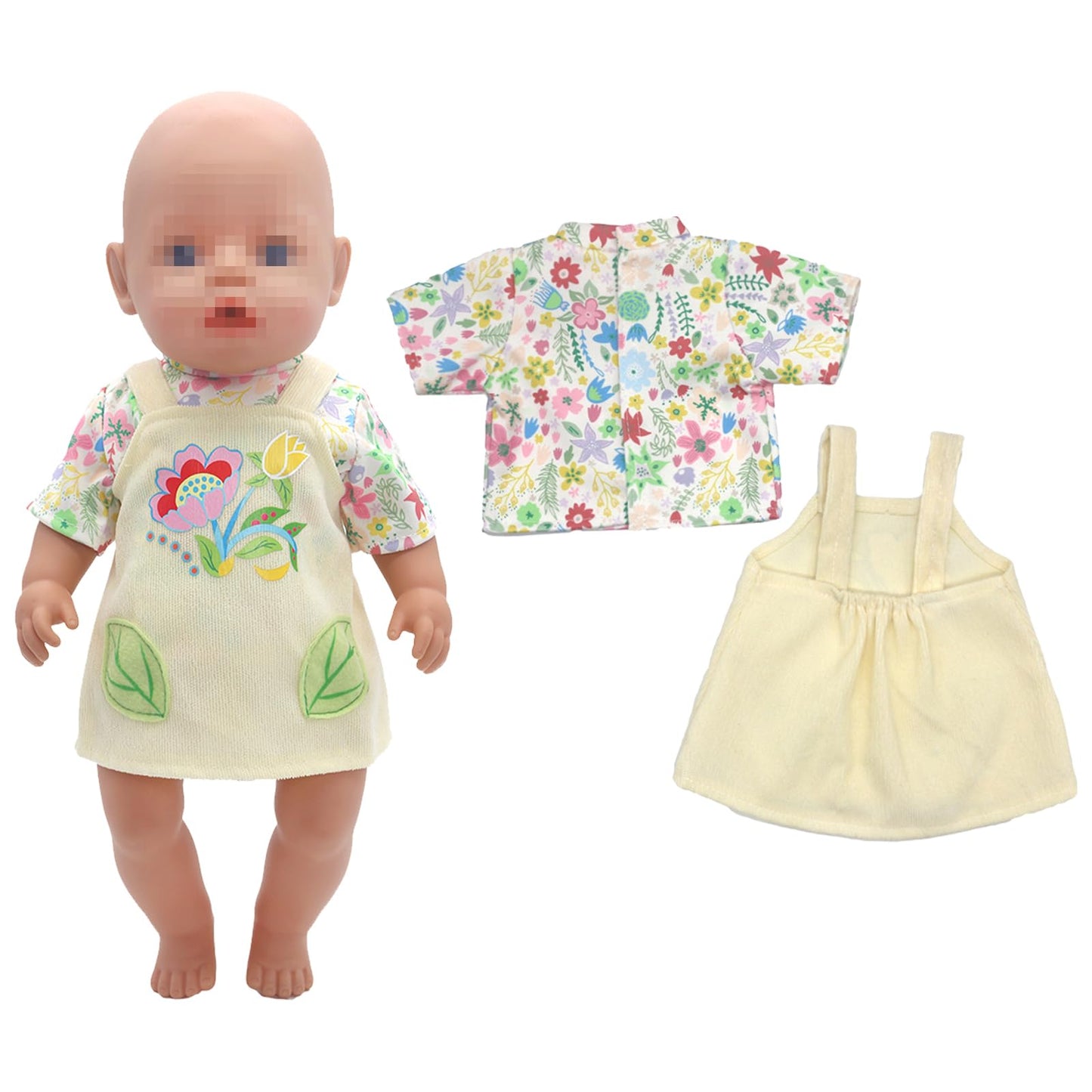 Sotogo 5 Sets Baby Doll Clothes Outfits Jumpsuits For 14-16 Inch Baby Doll, 43Cm New Born Baby Doll, 15 Inch Baby Doll And American 18 Inch Dolls Clothes And Accessories