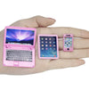 Dollhouse Decoration Miniature Accessories Dollhouse Computer Laptop Tablet Phone Simulation Accessories For Doll 1/6 1/12 Miniatures Play Set - 3 Pcs (3 Laptop-Pink)