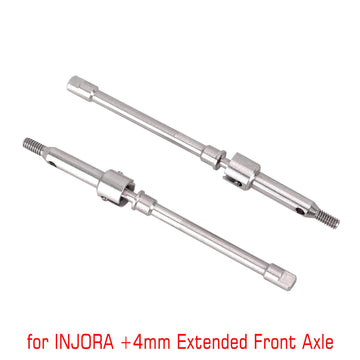INJORA Steel 4mm Extended Dogbone Axle Shaft for INJORA SCX24 Aluminum Axles Replacement(Front)
