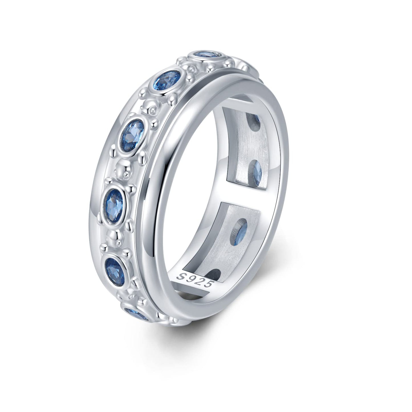Sea Turtle Sterling Silver Spinner Rings - Anti-Anxiety Stress Relief Fidget Rings For Women (6)