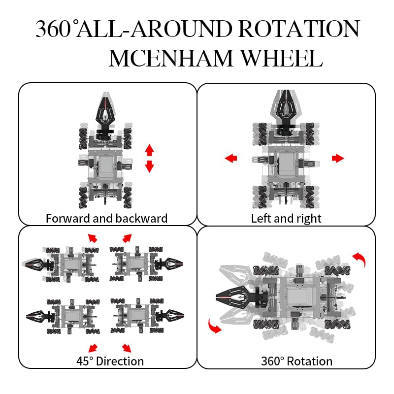 Yazhiyi Robot Arm Building Toys, Flexible Remote Control Robotic Arm With 360 Gripper And Wheels, Stem Educational Birthday Gift
