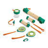 Hape Bamboo Explorer Kit - 8-in-1 Nature Fun for Kids 4+ with Flashlight, Telescope, Compass - Green, Medium, Model E5581