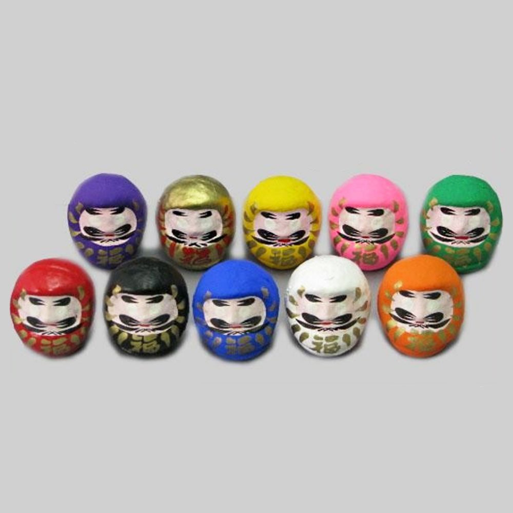 Daruma Fortune Dolls (4.7cm, Set of 10, Made in Japan)