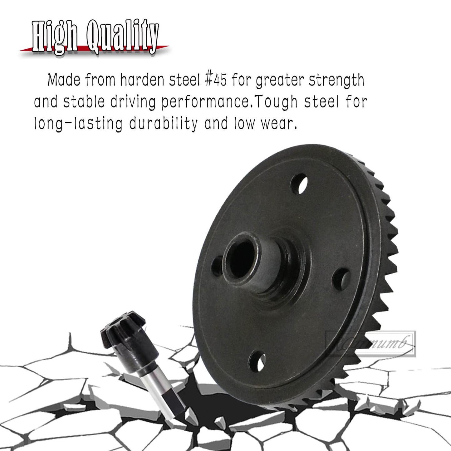 Rcarmumb Main Diff Gear 43T & Main Input Gear 10T Upgrades Part for ARRMA 1/8 Kraton/Notorious/Outcast/Talion 6S BLX,1/7 Firetea