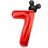 Lebery Mouse Number 7 Balloon 40 Inch Red Number 7 Balloon Mini Mouse Head Balloon For 7Th Birthday Party, Black Red Large Number 7 Foil Balloon For Baby Shower Anniversary Supplies Decorations