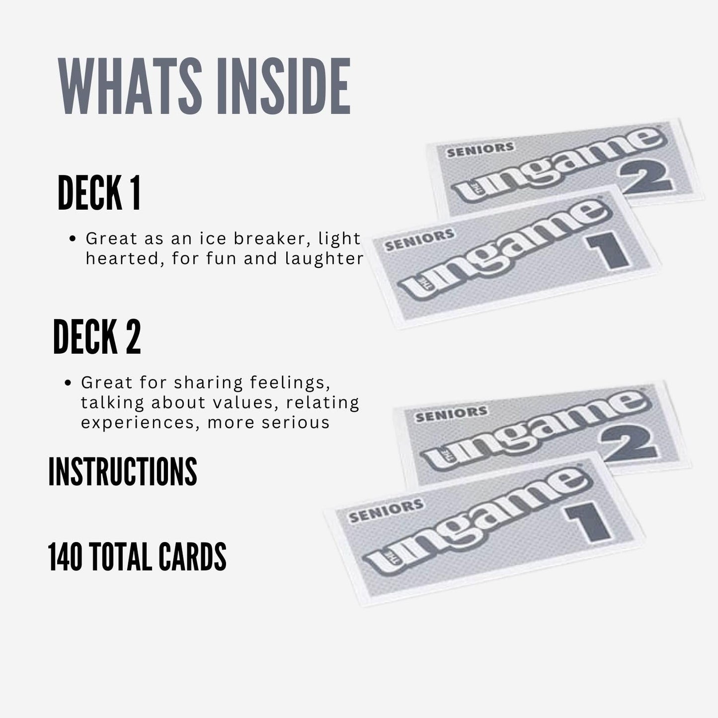 Pocket Ungame - Seniors Edition - Non-Competitive Card Game For Seniors To Discuss, Share Values & Self Express - Take A Walk Do