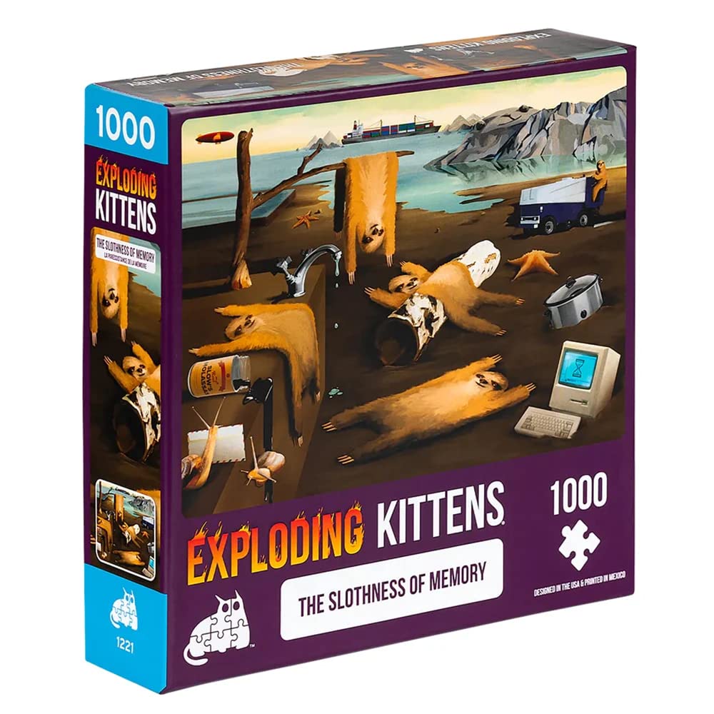 Slothness of Memory Jigsaw Puzzle by Exploding Kittens - 1000 Pieces Jigsaw Puzzle for Adults, Teens, and Kids - Sloth Puzzle, F