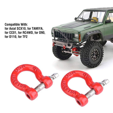 Haosie 8Pcs Rc Car Metal Tow Shackle, Rc Car Trailer Buckle, Rc Winch Accessories For Climbing Crawler Car, Compatible With Scx1