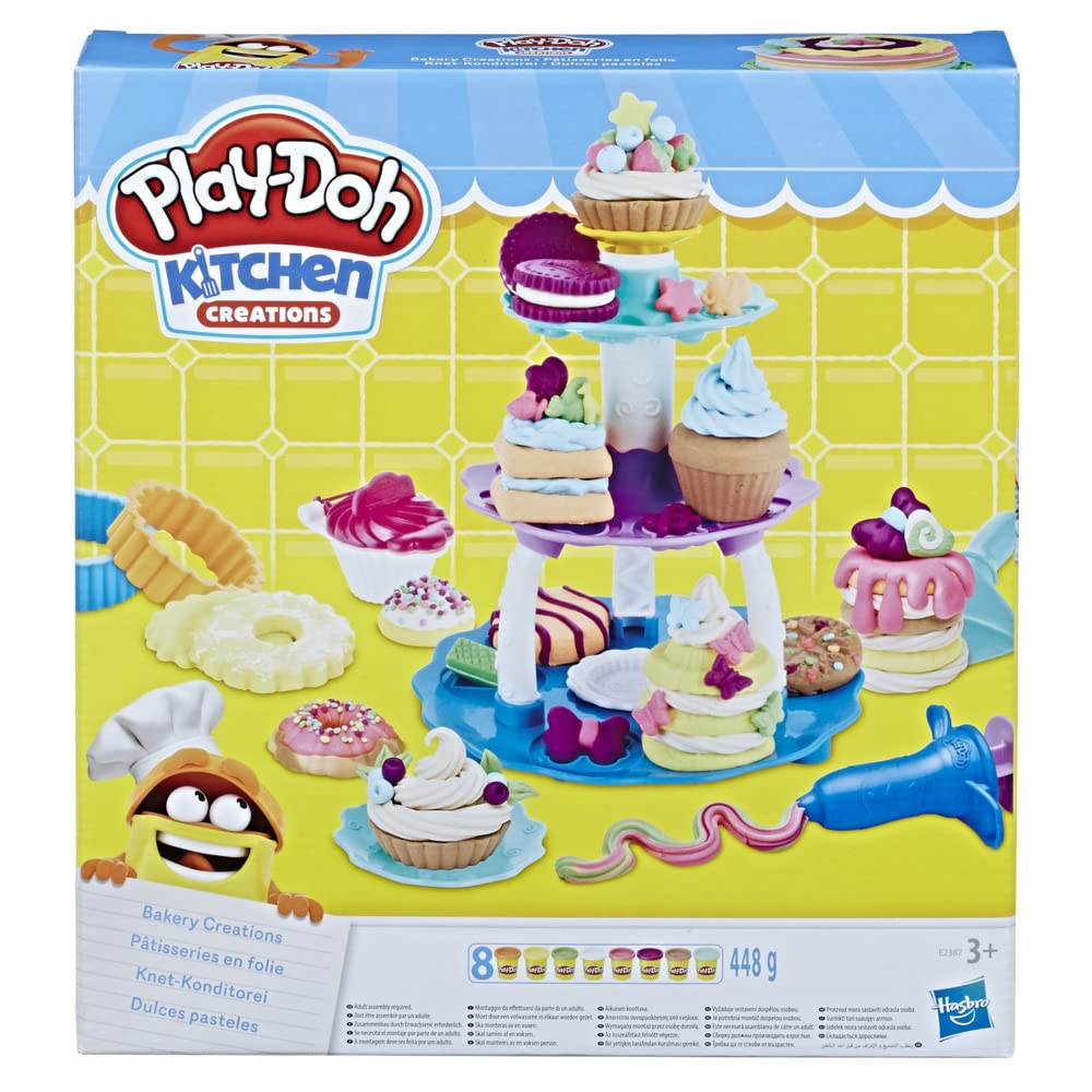 Play-Doh Kitchen Creations Bakery Creations Play Food Set with 8 Non-Toxic Colours, 2-Ounce Cans