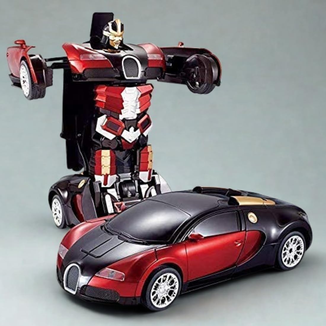 Krimion Toy Robots Plastic Battery Operated Converting Car To Robot, Robot To Car Automatically, Robot Toy, With Light And Sound