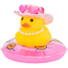 Wonuu Car Dashboard Decorations Pink Cowboy Duck, Rubber Ducks For Car Ornament Accessories With Color Sunglasses Cowboy Hat Pearl And Swim Ring, Ax_Pink Spot Cowboy Hat_Preal B_Duck
