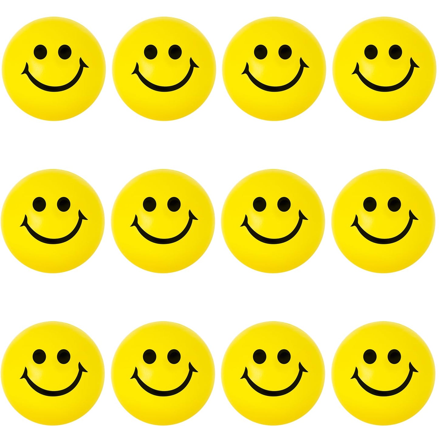 Lovestown 40Pcs Stress Balls Bulk, 2 Inch Smiley Face Stress Balls Mini Yellow Stress Relief Balls For Kids School Carnival Reward Party Bag
