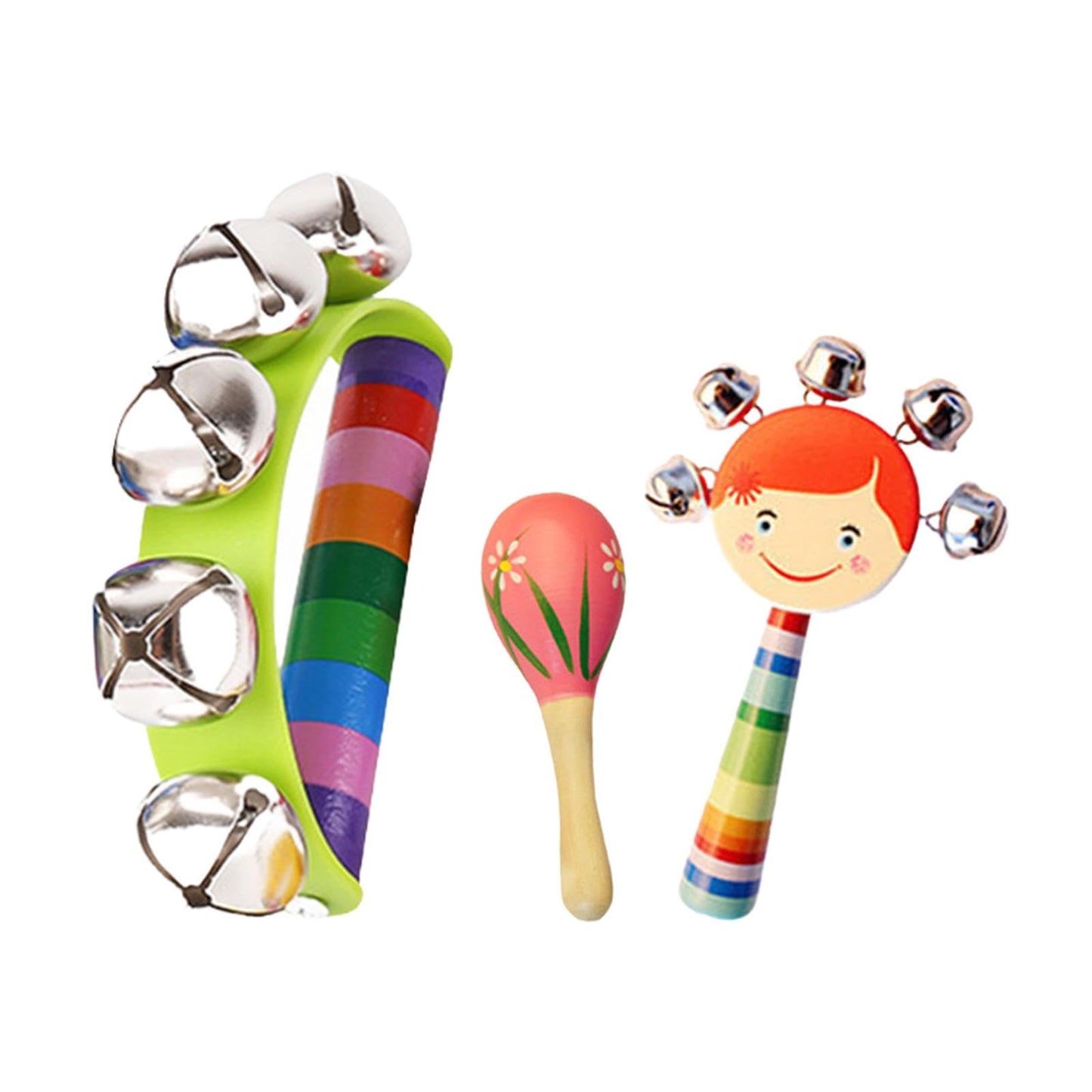 Merishopp 3X Wooden Percussion Musical Instrument Playset For Baby Months Children Style C