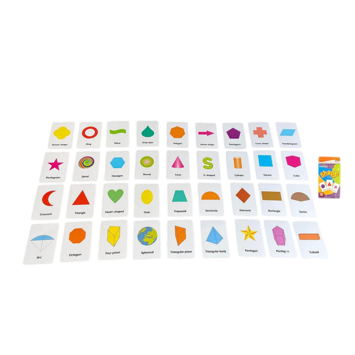 Enakshi 36 Pieces Learning Flashcards Toddlers Toys Children Cognition Cards For Baby Shaped|Toys & Hobbies | Educational | Othe