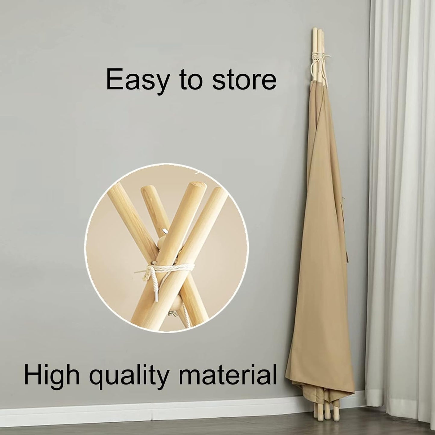 Rongfa Teepee Tent For Kids-Portable Children Play Tent Indoor Outdoor (Apricot With Mat)